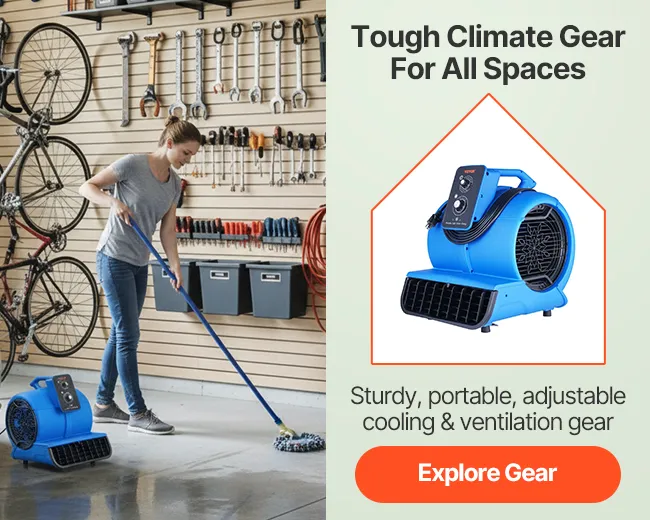 Sturdy, portable, adjustable cooling & ventilation gear