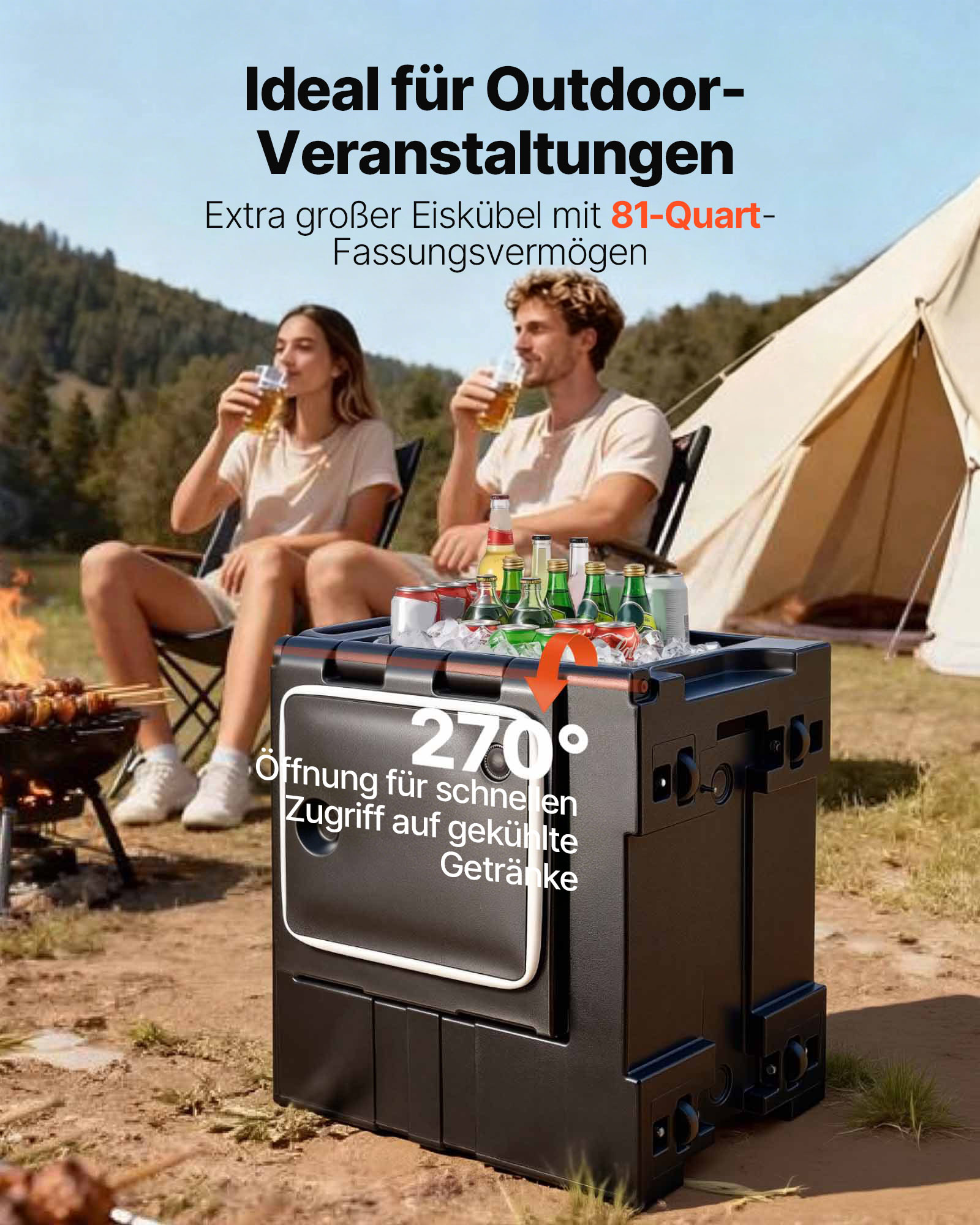 VEVOR Isolierter Speisenbehälterträger Warmhaltebox für Gastronomie 75 L, Speisenbehälter mit Doppelschnallen & Griffen, Speisenbehälterträger Lebensmitteltransportbox Restaurant Kantine schwarz