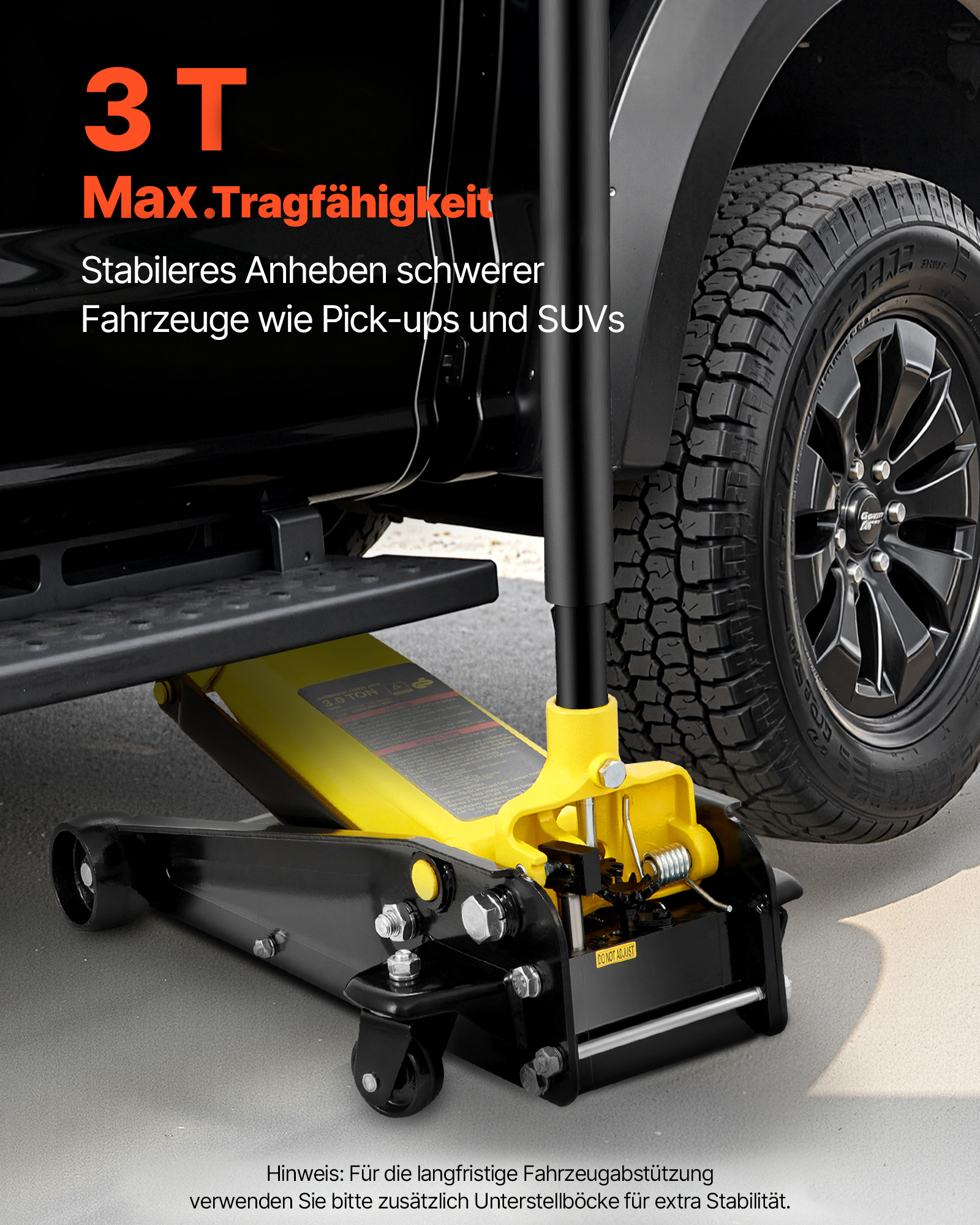 VEVOR Wagenheber, 3 Tonnen niedriger Wagenheber, Hochleistungs-Rennwagenheber aus Stahl mit Einkolben-Schnellhubpumpe, Hubbereich des Wagenhebers 5,12"-20