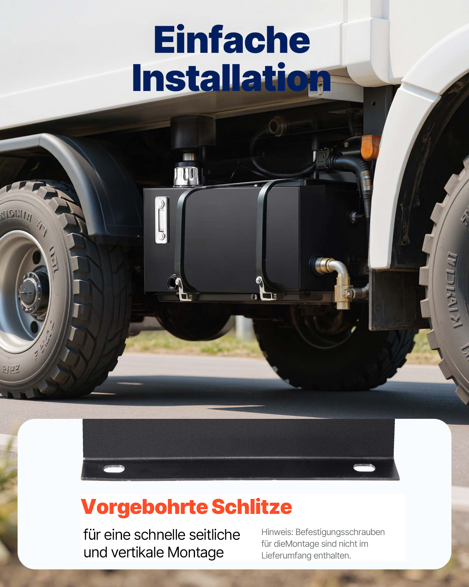 VEVOR Hydraulikflüssigkeitstank, 38 L, Kraftstofftank, robuster hydraulischer Stahltankbehälter, Hydraulikbehälter mit Sieb, Temperaturanzeige, Filter, Entlüftungskappe für Traktoren und LKWs
