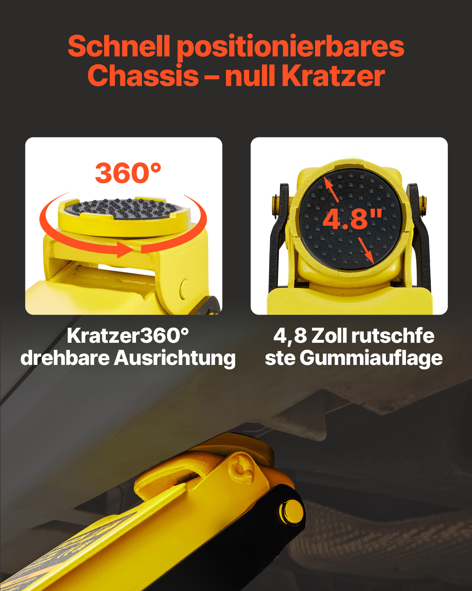 VEVOR Wagenheber, 3 Tonnen niedriger Wagenheber, Hochleistungs-Rennwagenheber aus Stahl mit Einkolben-Schnellhubpumpe, Hubbereich des Wagenhebers 5,12"-20
