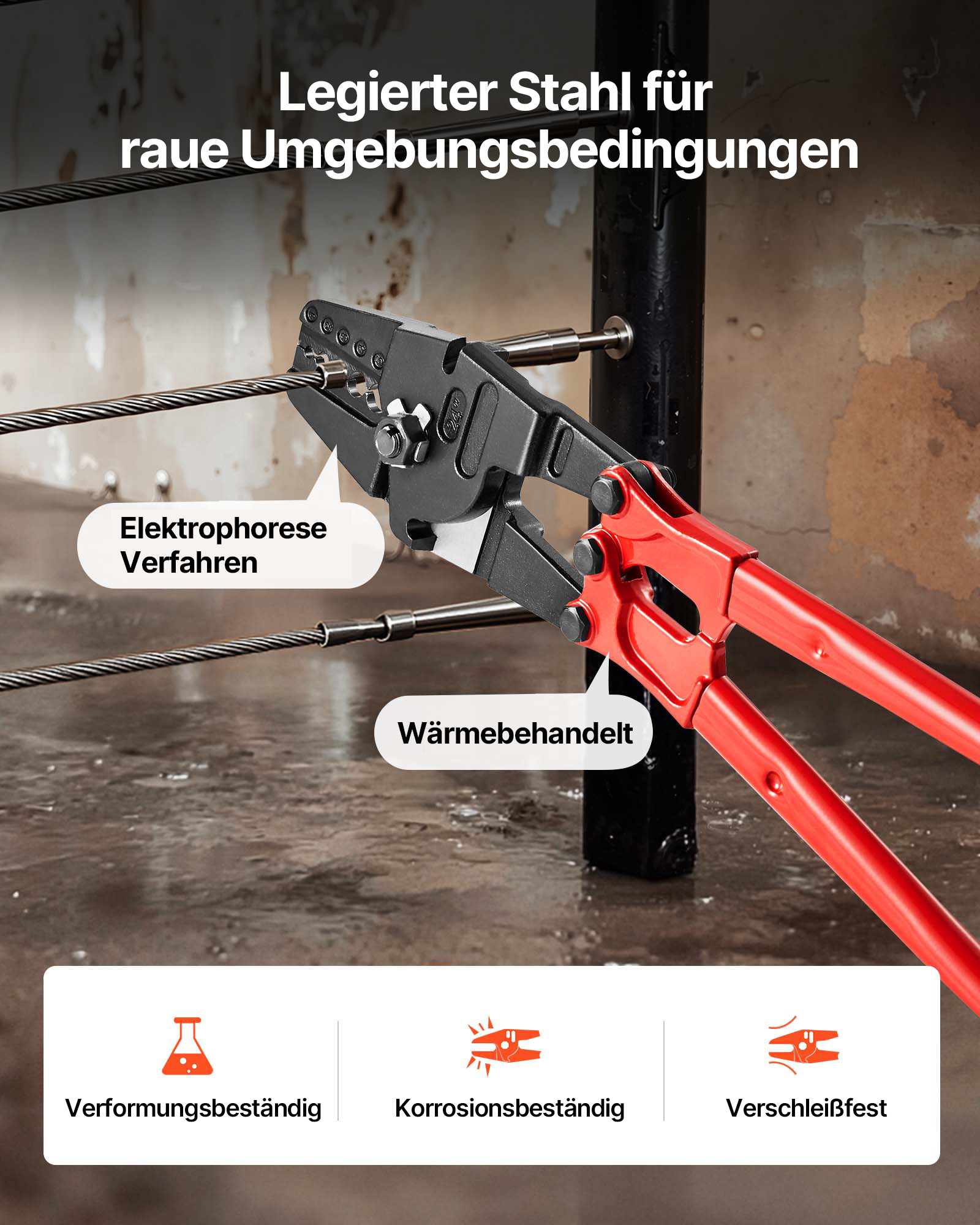 VEVOR Crimp-Werkzeug 60,96 cm Crimpzange Crimpzange 1/16 3/32 1/8 5/32 3/16 Zoll 2 in 1 Werkzeug Crimphand Kabelschuhe Quetschzange aus Legierter