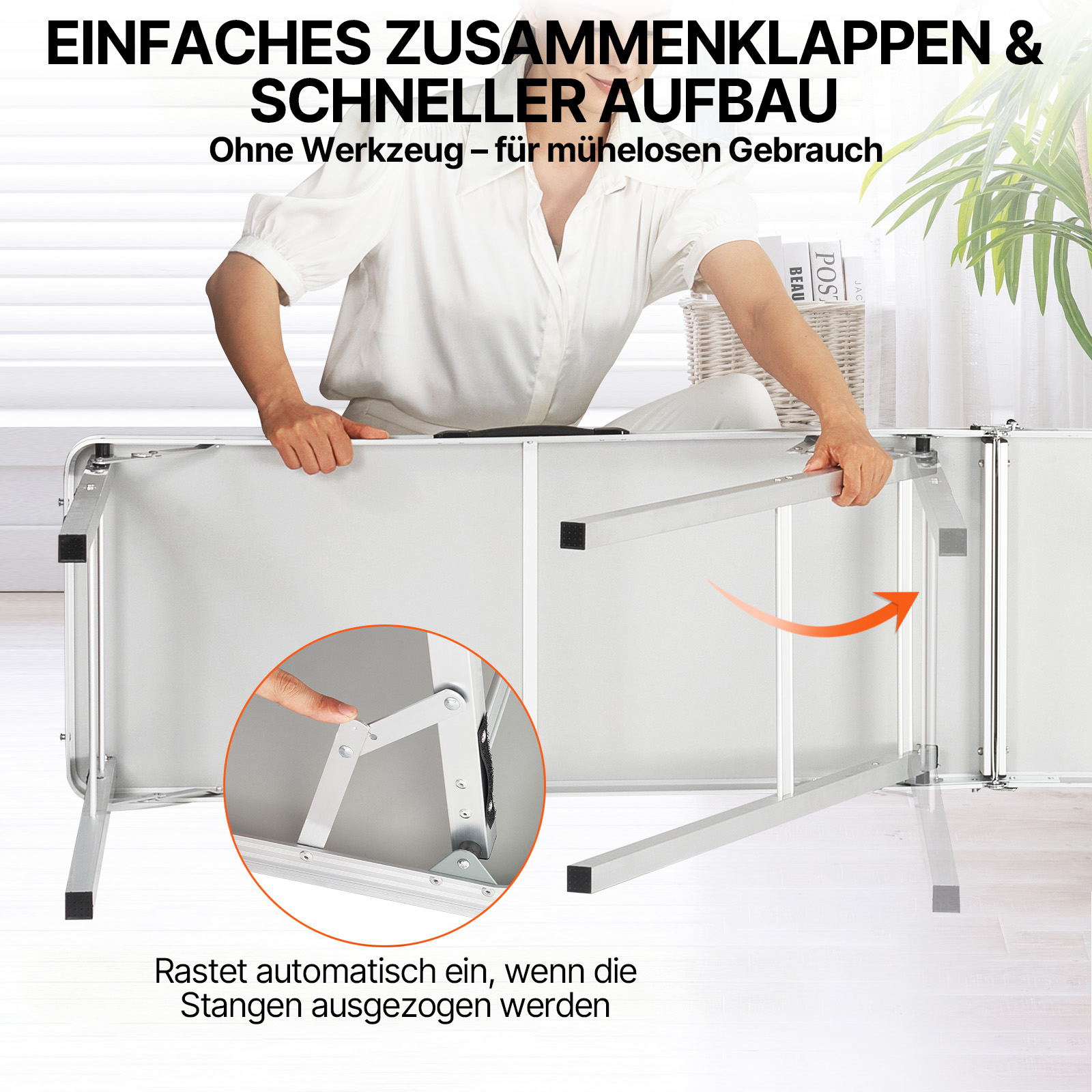 VEVOR Tragbare Messetheke Messetresen, 198 × 38,5 × 88 cm Messestand Ausstellungs-Thekenständer, Faltbarer Promotion-Bartisch Promotiontheke, Rezeptio mit Aufbewahrungsregal, Tragetasche, Schwarz
