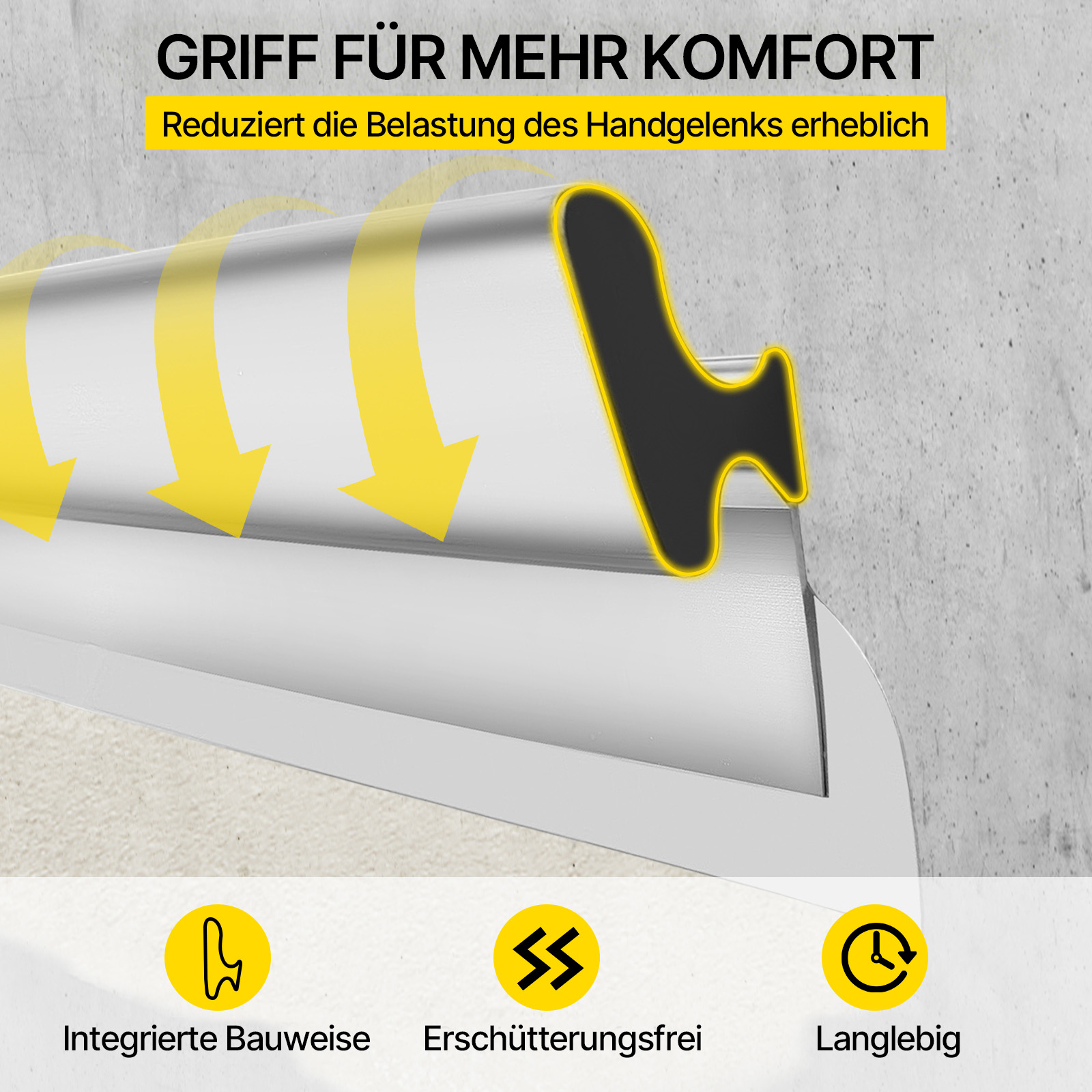 VEVOR Trockenbau Skimming Blade, 101,6 cm Smoothing Knock-Down Knife, Stainless Steel Putty Knife Finishing Tool, High-Impact End Caps for Sheetrock Drywall Gyprock Wall-Board Plasterboard