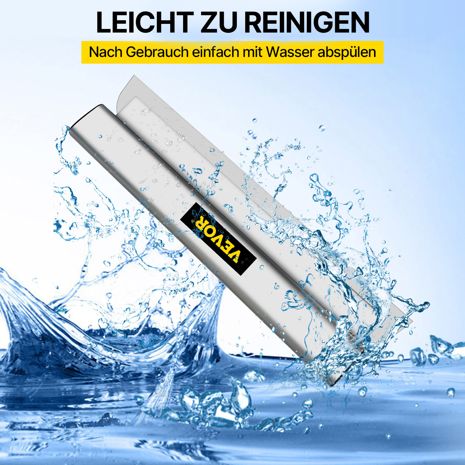 VEVOR Trockenbau Skimming Blade, 101,6 cm Smoothing Knock-Down Knife, Stainless Steel Putty Knife Finishing Tool, High-Impact End Caps for Sheetrock Drywall Gyprock Wall-Board Plasterboard