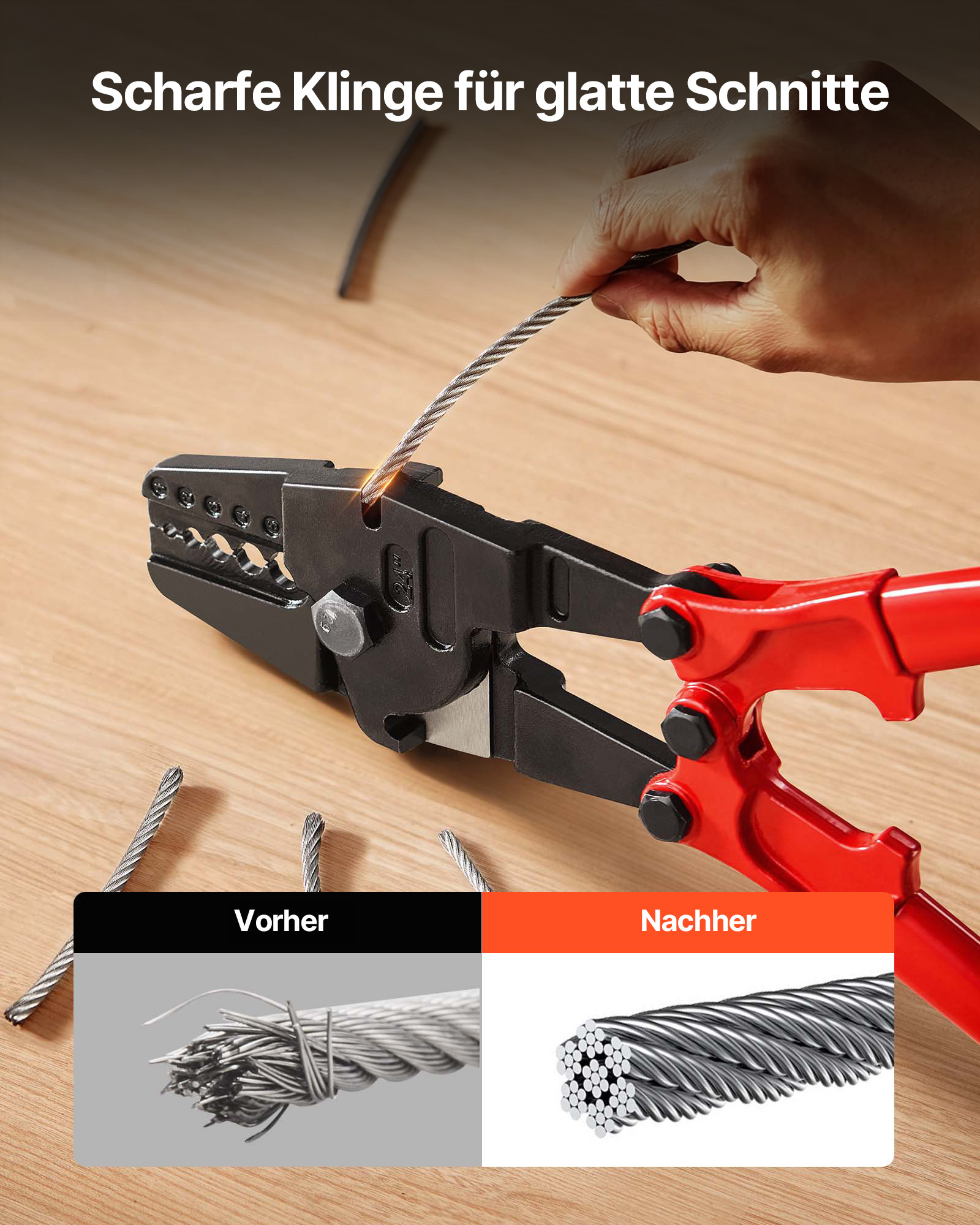 VEVOR Crimp-Werkzeug 60,96 cm Crimpzange Crimpzange 1/16 3/32 1/8 5/32 3/16 Zoll 2 in 1 Werkzeug Crimphand Kabelschuhe Quetschzange aus Legierter
