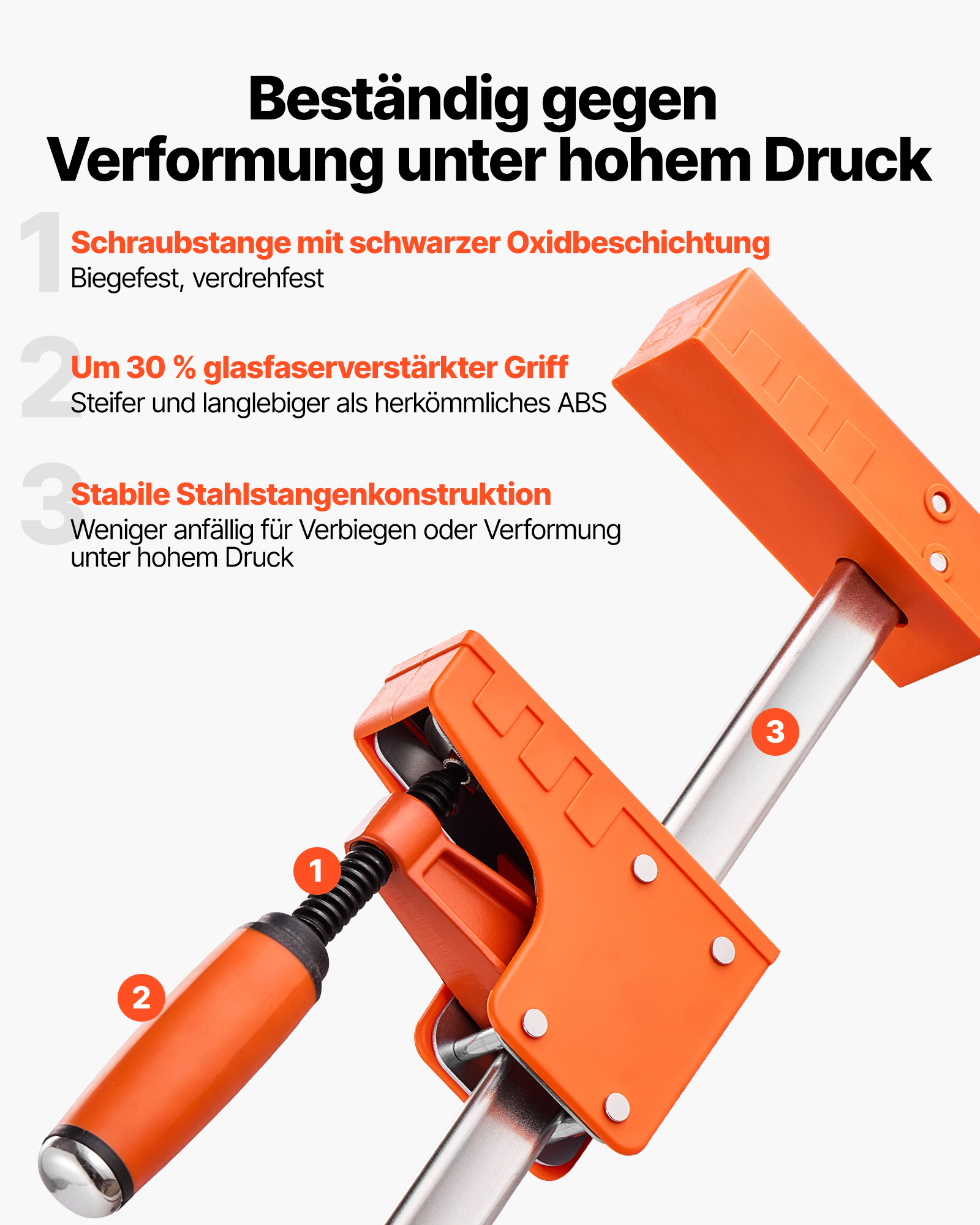 VEVOR Stangenklemmen für die Holzbearbeitung, 2er-Pack, 127cm Parallelklemmen-Set, 499 kg Last