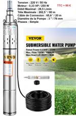 Beroli - Pompe submersible portable Vevor 0 HP 500 W - Pompe de vidange des  eaux usées