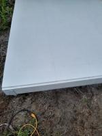Big screws in the corners and roof overhang. 5